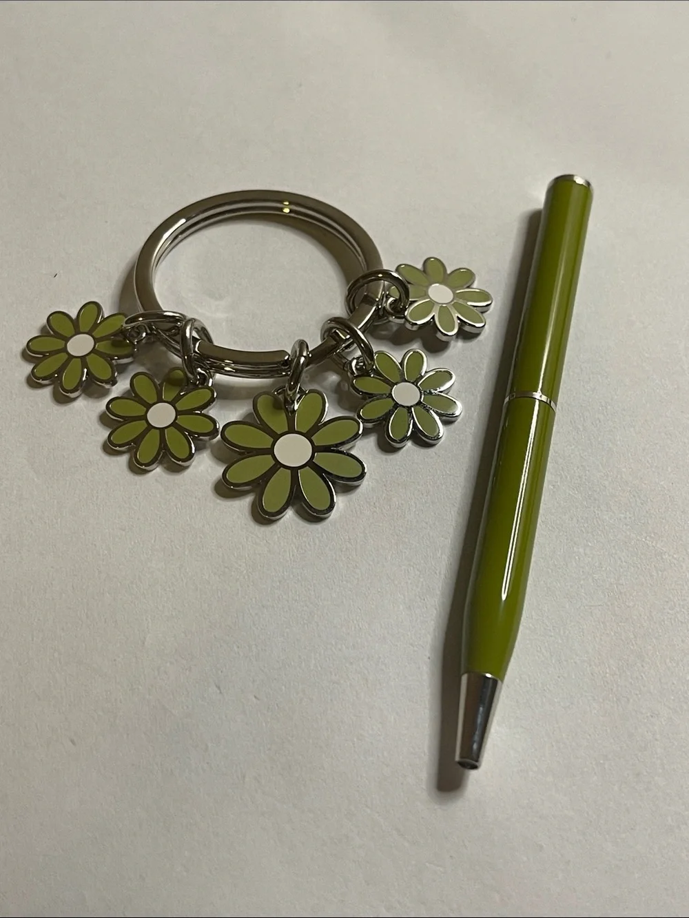 Coach Green Daisy Charm Keyring and Coach Pen